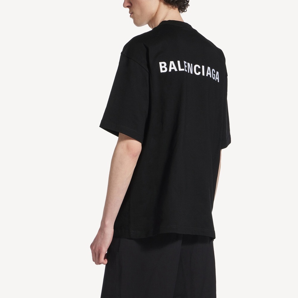 Balenciaga Black Logo Short Sleeve Tee Size XXL
